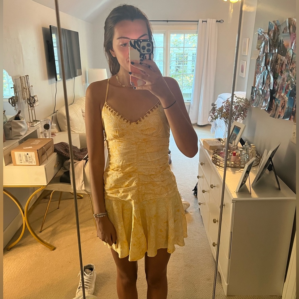 Zara Draped Printed Mini Dress